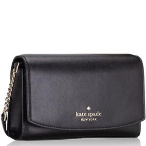 Kate Spade Black Crossbody Bag with Gold Accents